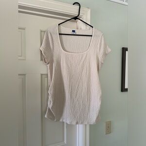 Old Navy Gauze Crinkle Short Sleeve Top, Wish Bone, XL